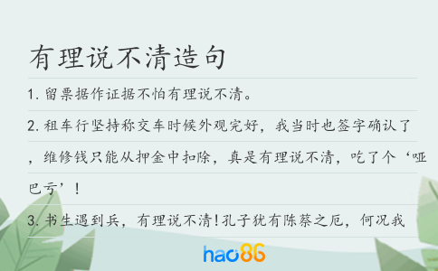 有理说不清造句