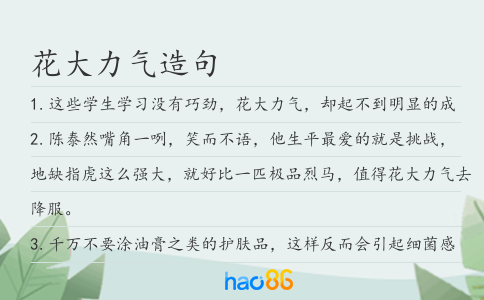 花大力气造句