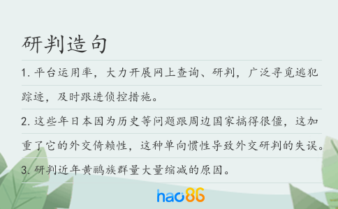 研判造句