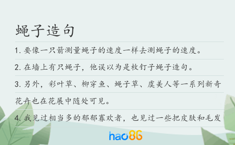 蝇子造句