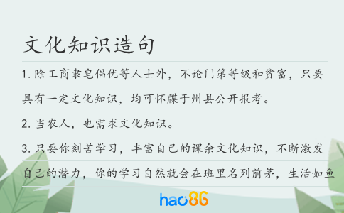 文化知识造句