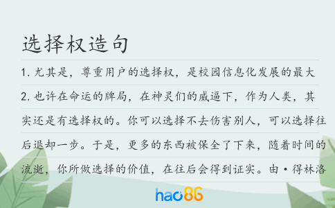 选择权造句