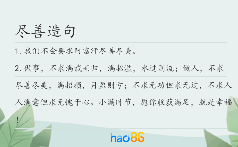尽善造句