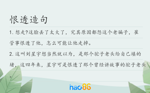 恨透造句