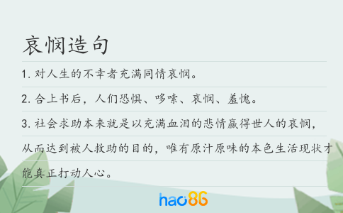 哀悯造句