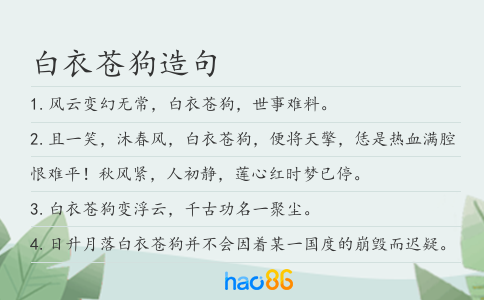 白衣苍狗造句