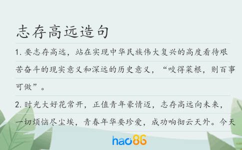 志存高远造句