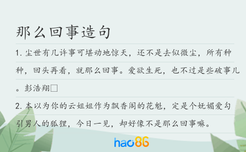 那么回事造句