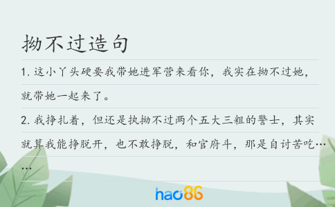 拗不过造句