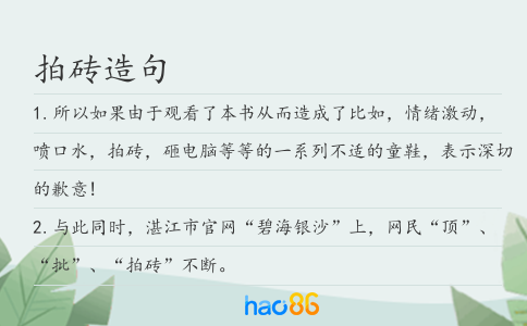 拍砖造句