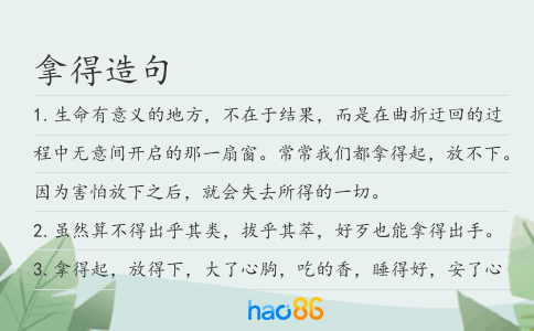 拿得造句