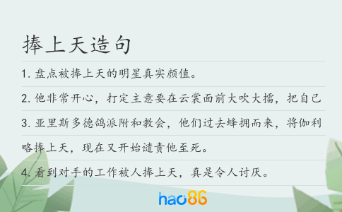 捧上天造句