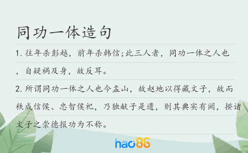 同功一体造句