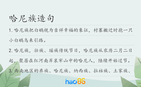 哈尼族造句
