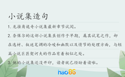 小说集造句