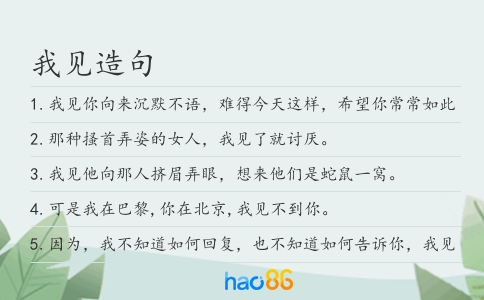 我见造句