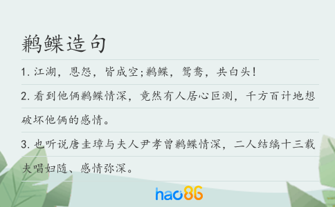 鹣鲽造句