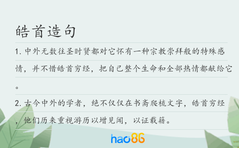 皓首造句