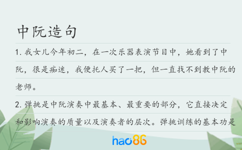 中阮造句