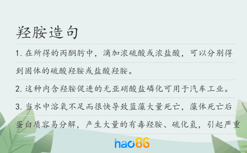 羟胺造句