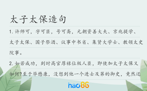 太子太保造句