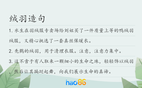 绒羽造句