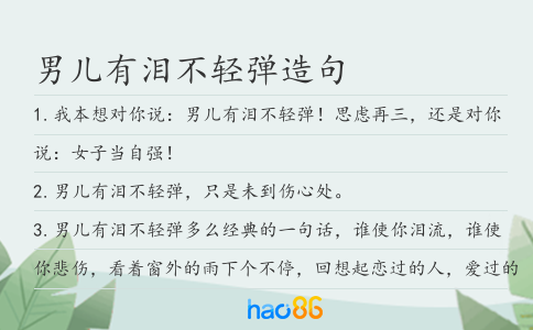 男儿有泪不轻弹造句