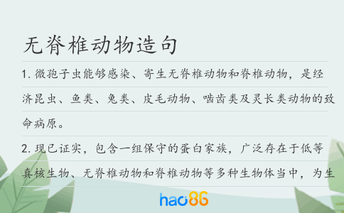 无脊椎动物造句