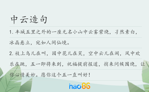 中云造句