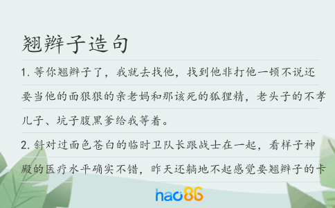 翘辫子造句