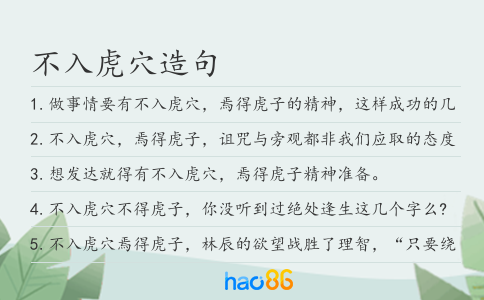 不入虎穴造句