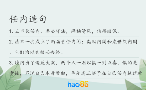 任内造句