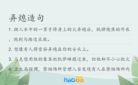弄熄造句