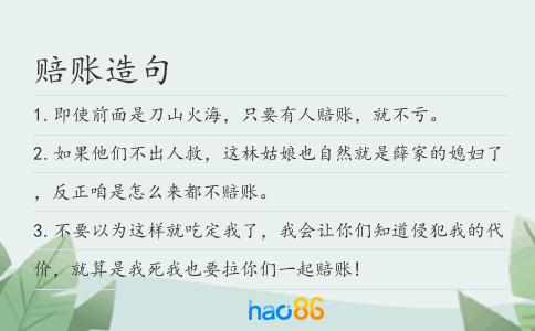 赔账造句