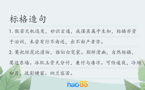 标格造句
