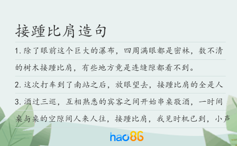 接踵比肩造句