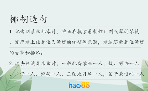 椰胡造句