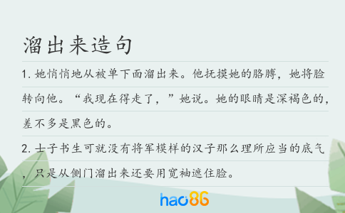 溜出来造句