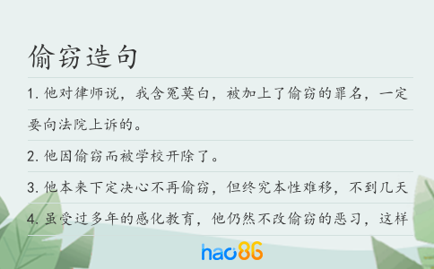偷窃造句