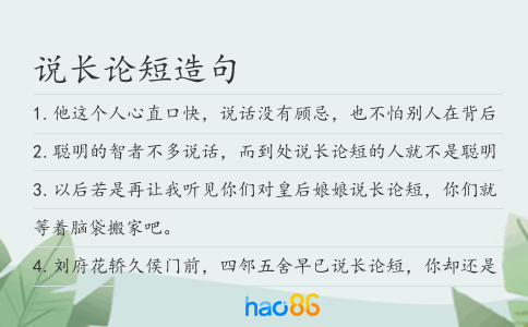 说长论短造句