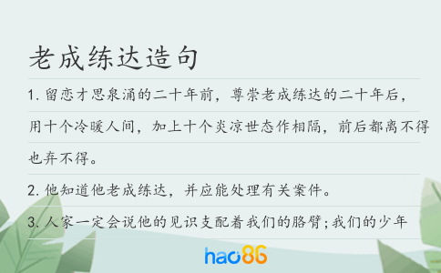 老成练达造句
