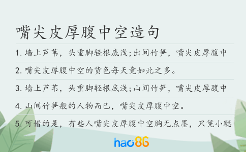 嘴尖皮厚腹中空造句