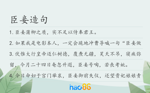 臣妾造句