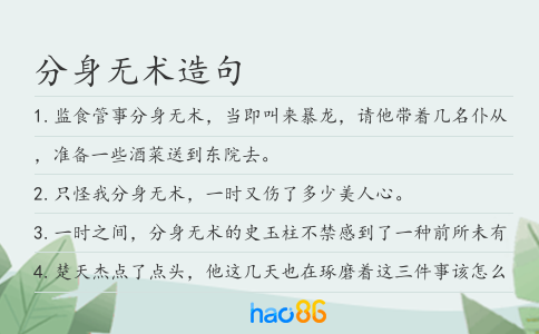 分身无术造句