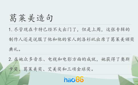 葛莱美造句