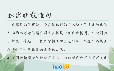 独出新裁造句