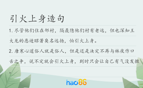 引火上身造句