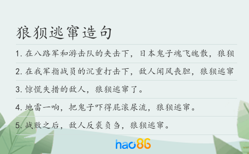狼狈逃窜造句