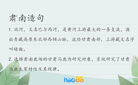 肃南造句