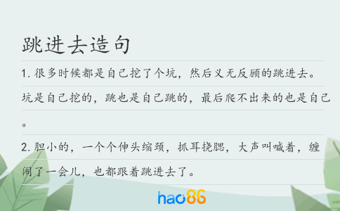 跳进去造句